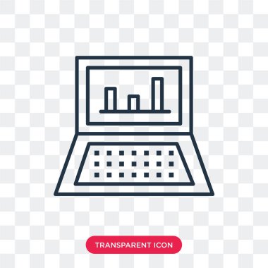 Saydam arka plan üzerinde Laptop tasarım logo izole dizüstü vektör simgesi
