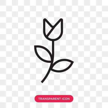 Saydam arka plan üzerinde Tulip logo izole lale vektör simgesi