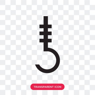 Saydam arka plan üzerinde kanca logosu d izole vektör simge kanca