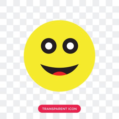 Saydam arka plan üzerinde mutlu logosu izole mutlu vektör simgesi