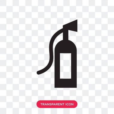 Yangın söndürücü vektör simgesi şeffaf arkaplanda izole edildi