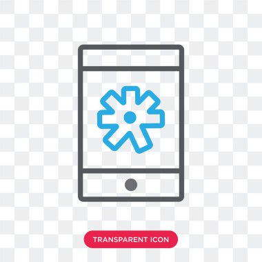 Saydam arka plan üzerinde akıllı izole Smartphone vektör simgesi