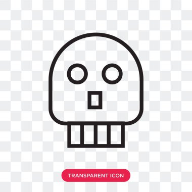 Saydam arka plan üzerinde kafatası logo izole kafatası vektör simgesi