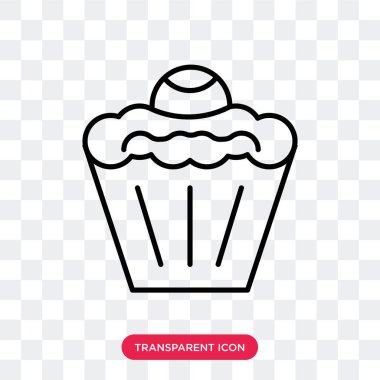 Saydam arka plan üzerinde pasta logo tasarımı izole kek vektör simgesi