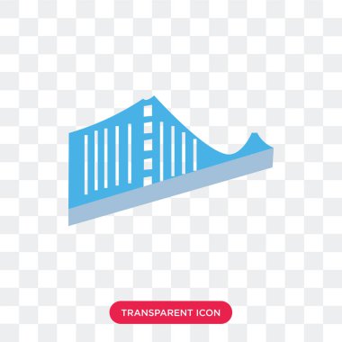 Saydam arka plan üzerinde köprü lo izole köprü vektör simgesi