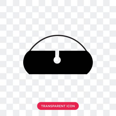 Dikdörtgen çanta çanta vektör simgesi üzerinde şeffaf backgr izole