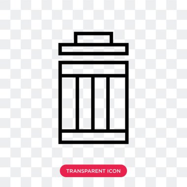 Çöp kutusu simgesini şeffaf arka plan üzerinde çöp izole vektör 