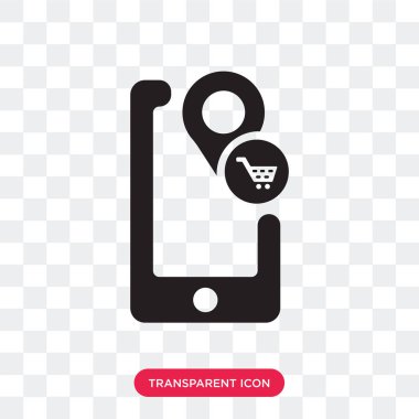 Online alışveriş vektör simgesi üzerinde şeffaf arka plan izole, 