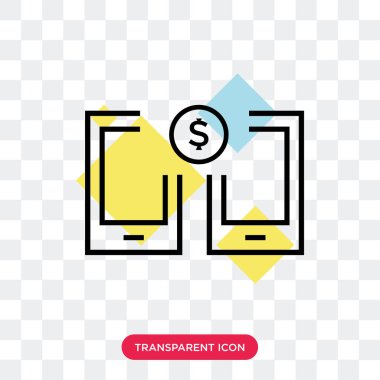 Saydam arka plan üzerinde M izole para transferi vektör simgesi