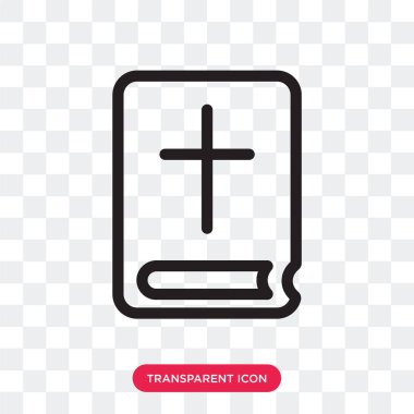 Saydam arka plan üzerinde İncil logo izole İncil vektör simgesi