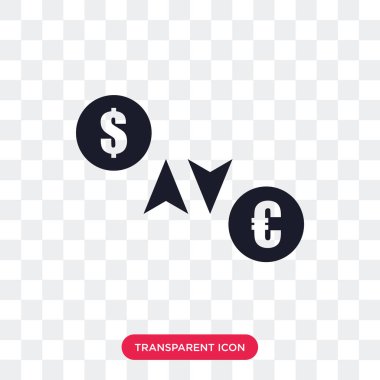 Saydam arka plan üzerinde Exchang izole Exchange vektör simgesi