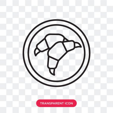 Saydam arka plan üzerinde kruvasan logo tasarımı izole kruvasan vektör simgesi