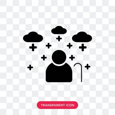 Saydam arka plan üzerinde Pansi izole emekli vektör simgesi