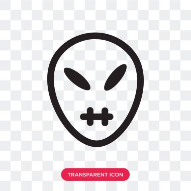 Saydam arka plan üzerinde uzaylı logo izole uzaylı vektör simgesi