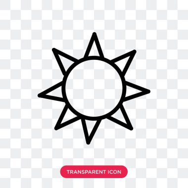 Saydam arka plan üzerinde güneş logosu des izole güneş vektör simgesi
