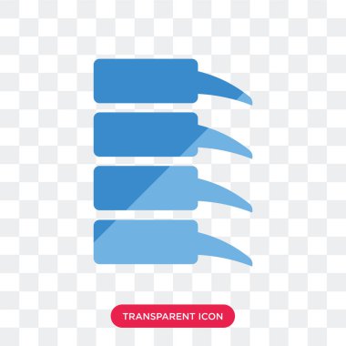 Saydam arka plan üzerinde omurga izole omurga kemik vektör simgesi