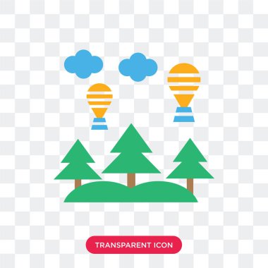 Sıcak hava balon vektör simgesi üzerinde şeffaf arka plan izole, 