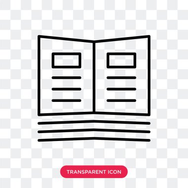 Saydam arka plan üzerinde kitap logo tasarımı izole kitap vektör simgesi