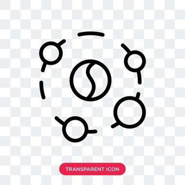 Saydam arka plan üzerinde Sol izole güneş sistemi vektör simgesi