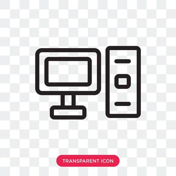 Computer vector icon isolated on transparent background, Compute — Stock Vector