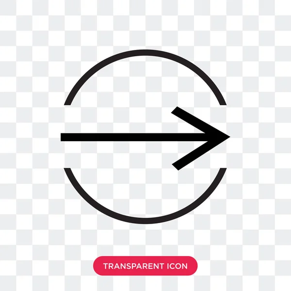 Icône vectorielle flèche droite isolée sur fond transparent, Droite — Image vectorielle