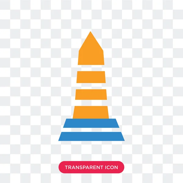 Obelisk wektor ikona na białym tle na przezroczystym tle, Obelisk — Wektor stockowy