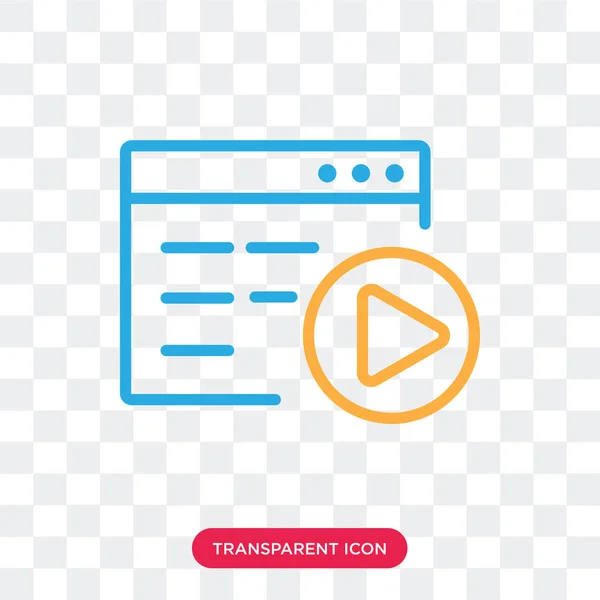 Ícone de vetor de player de vídeo isolado em fundo transparente, Vid — Vetor de Stock