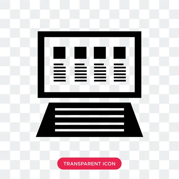 Computer vector icon isolated on transparent background, Compute — Stock Vector