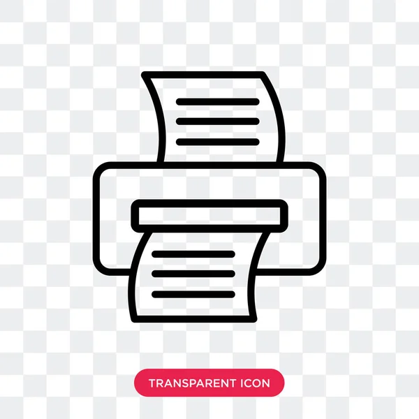 Icono de vector de impresora aislado sobre fondo transparente, Impresora — Vector de stock