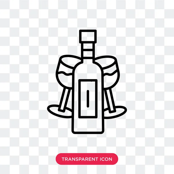 Значок вектора вина изолирован на прозрачном фоне, дизайн логотипа вина — стоковый вектор