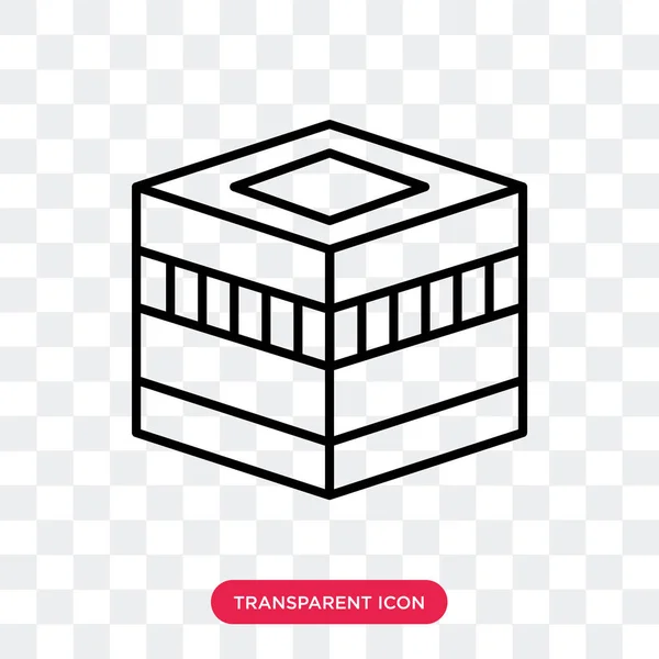 Ícone de vetor Kaaba isolado em fundo transparente, design de logotipo Kaaba — Vetor de Stock