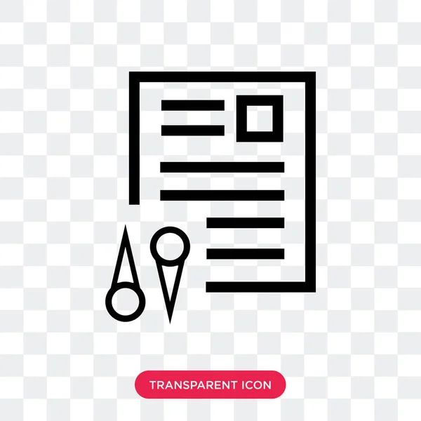 Documents vector icon isolated on transparent background, Docume — Stock Vector