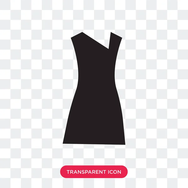 Vestido femenino sexy en icono de vector negro aislado en transparente — Vector de stock