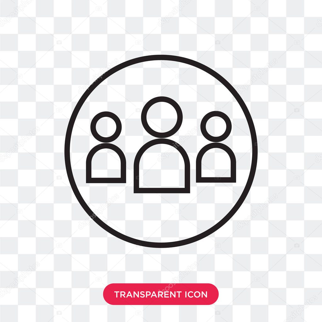 Community vector icon isolated on transparent background, community logo concept