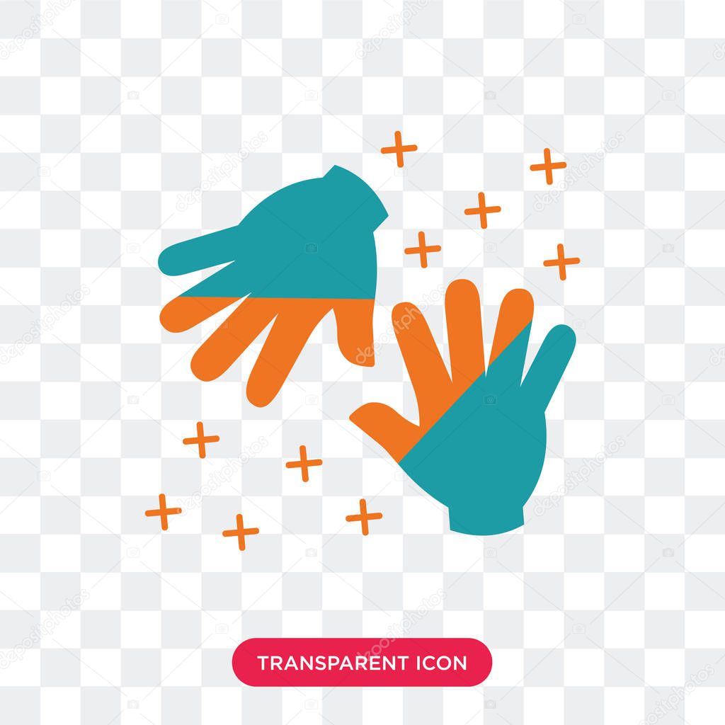 Gloves vector icon isolated on transparent background, Gloves logo concept