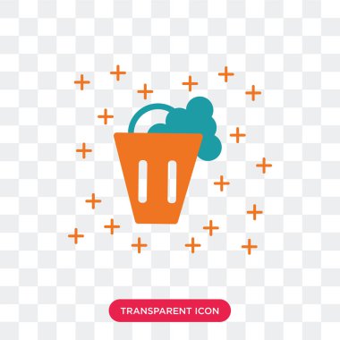 Saydam arka plan üzerinde kova lo izole kova vektör simgesi