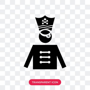 Saydam arka plan üzerinde korsan lo izole korsan vektör simgesi