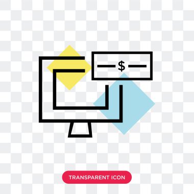 Saydam arka plan üzerinde P izole ödeme yöntemi vektör simgesi
