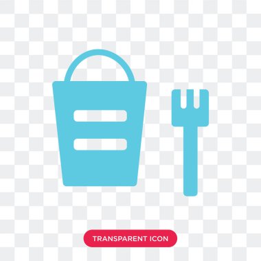 Saydam arka plan üzerinde kum izole kum kova vektör simgesi