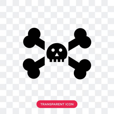 Saydam arka plan üzerinde Joll izole jolly roger vektör simgesi