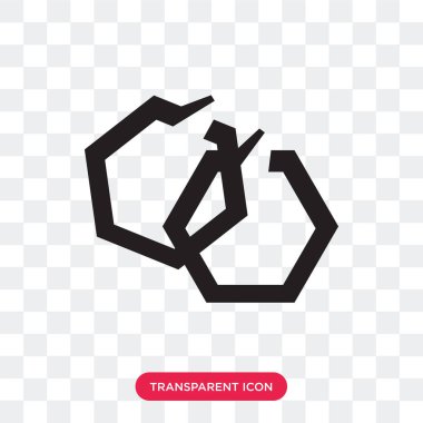 Saydam arka plan üzerinde R izole yuvarlak küpe vektör simgesi