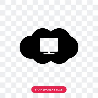 Cloude şeffaf adam izole bilgisayar vektör simgesine