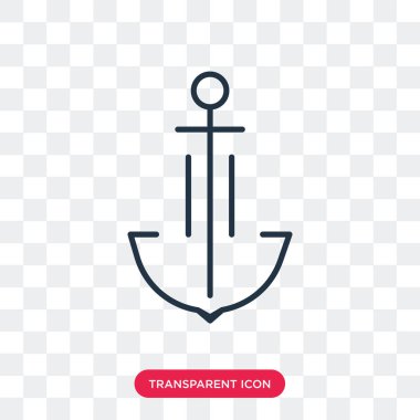 Saydam arka plan üzerinde çapa logo tasarımı izole çapa vektör simgesi