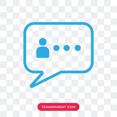 Saydam arka plan üzerinde sohbet logo d izole sohbet vektör simgesi