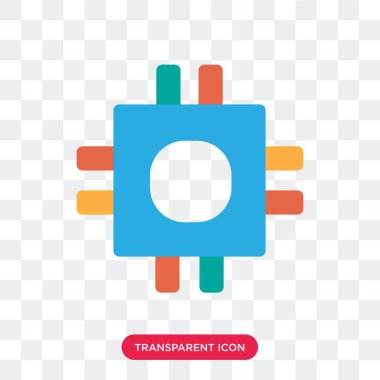 Saydam arka plan üzerinde Cpu logo des izole Cpu vektör simgesi