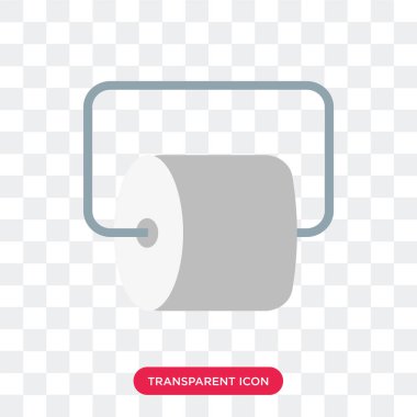 Saydam arka plan üzerinde Toi izole tuvalet kağıdı vektör simgesi