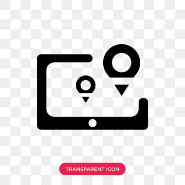 Saydam arka plan üzerinde Gps logo des izole Gps vektör simgesi