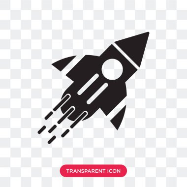 Saydam arka plan üzerinde füze izole füze vektör simgesi 