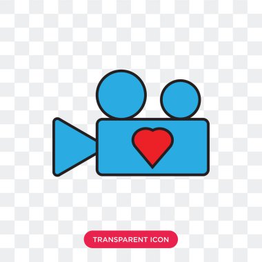 Saydam arka plan üzerinde Vid izole video kamera vektör simgesi