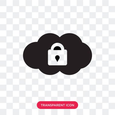 Saydam arka plan üzerinde bulut izole Cloude anahtar vektör simgesi